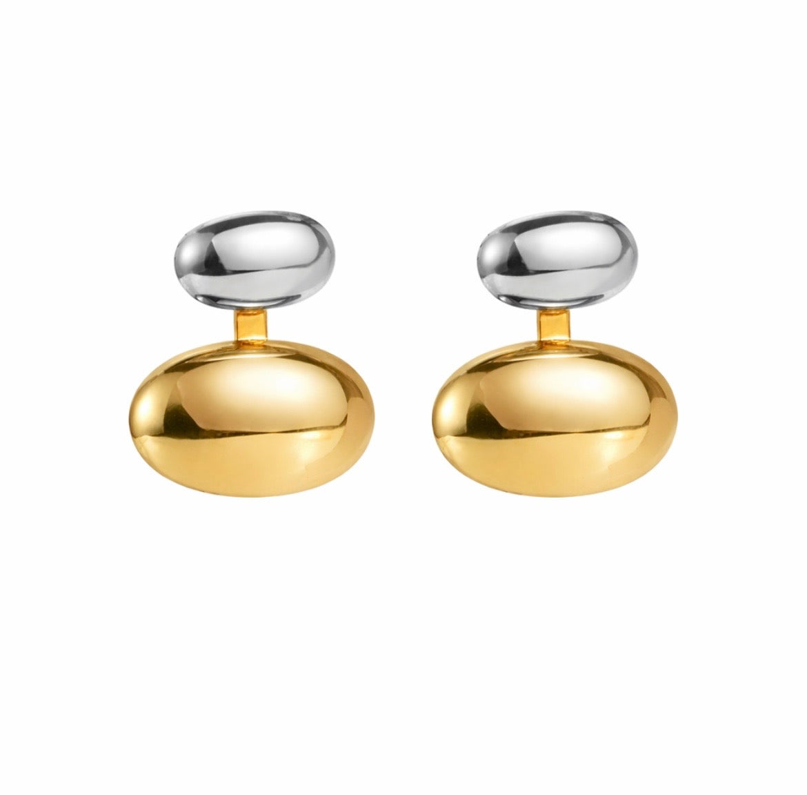Simple Style Ear Studs Gold / Silver / Two-Tone