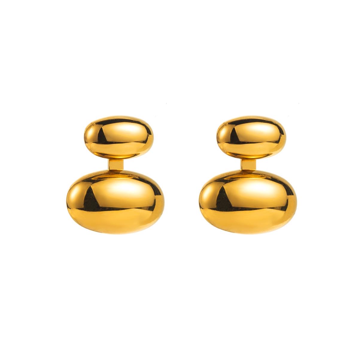 Simple Style Ear Studs Gold / Silver / Two-Tone