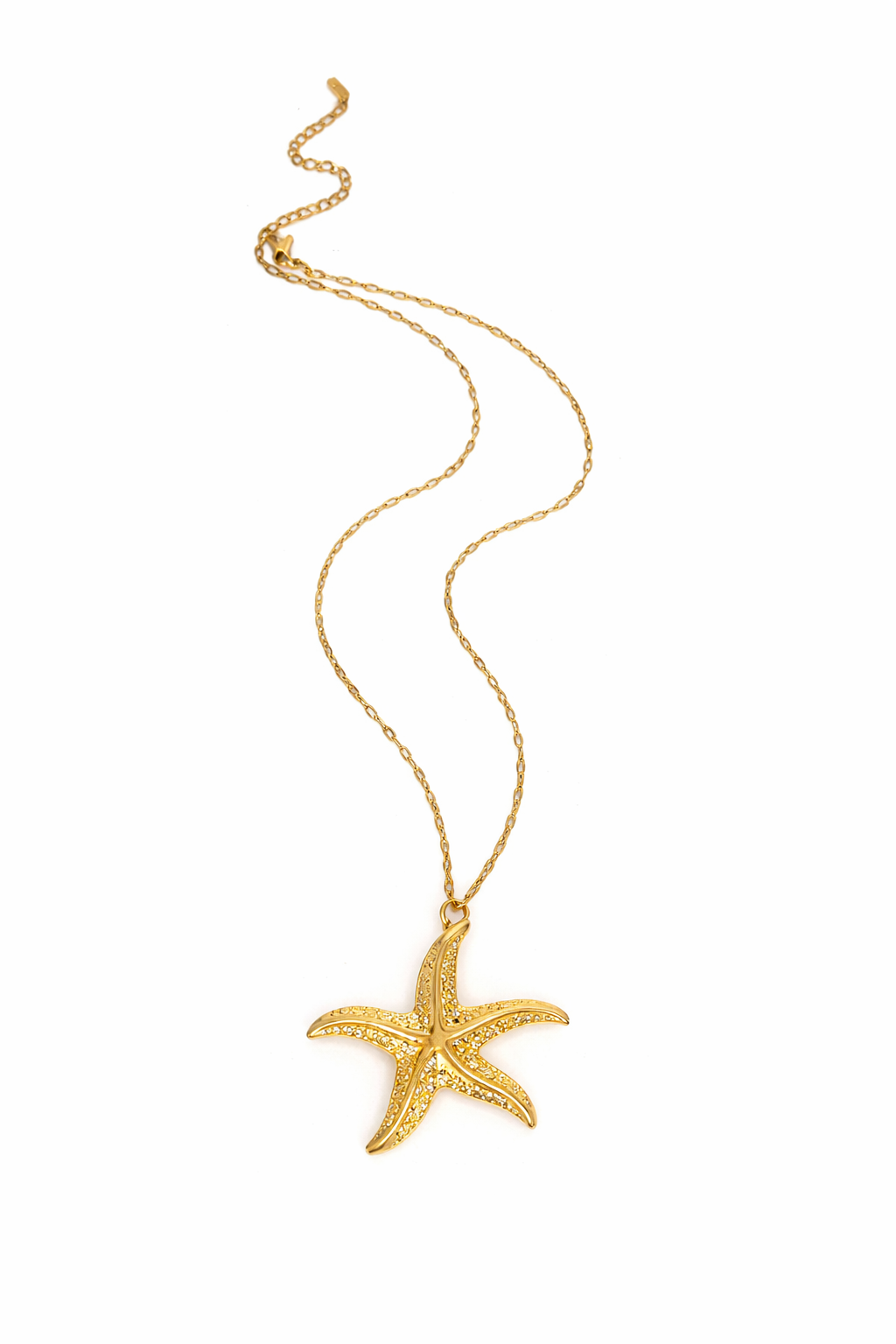 Summer Vibes Starfish Charm Necklace Gold