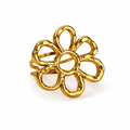Flower Style Adjustable Ring Gold / Silver