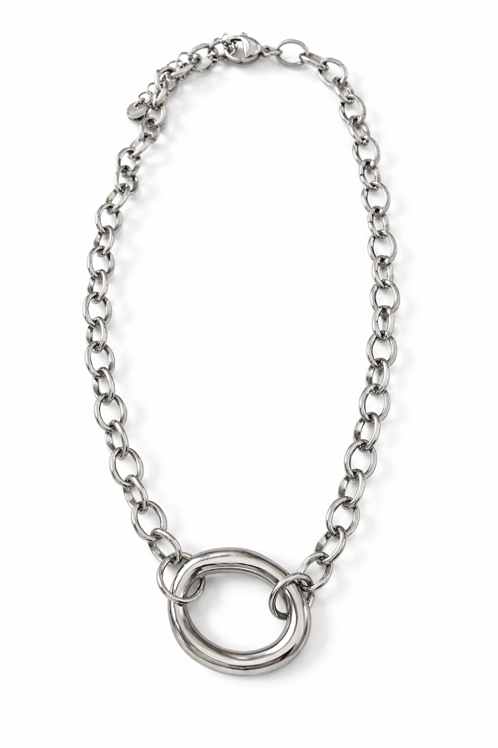 Chain Necklace Oval Charm Gold / Silver