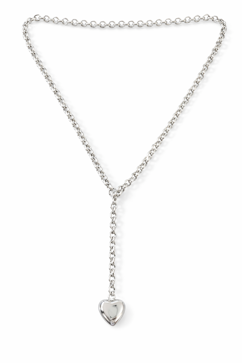 Minimalist Chain Heart Charm Necklace Gold / Silver