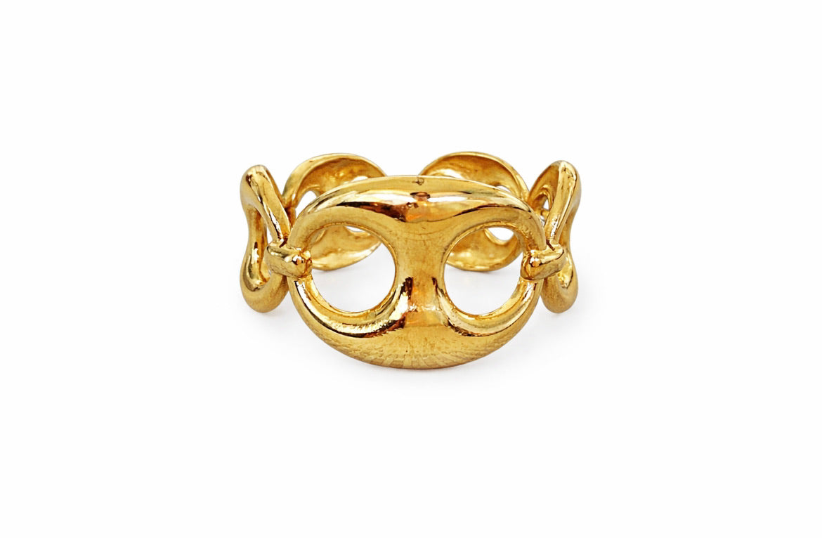 Pig Nose Style Ring Gold
