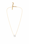 Elegant Small Gemstone Charm Fine Necklace Gold / Silver