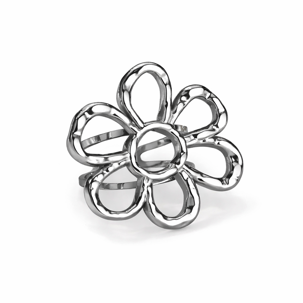 Flower Style Adjustable Ring Gold / Silver