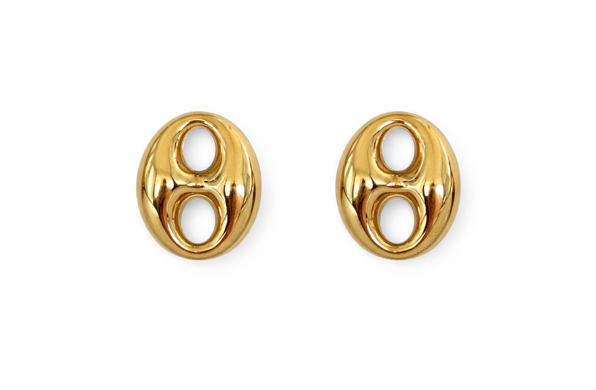 Pig Nose Style Ear Studs Gold / Silver