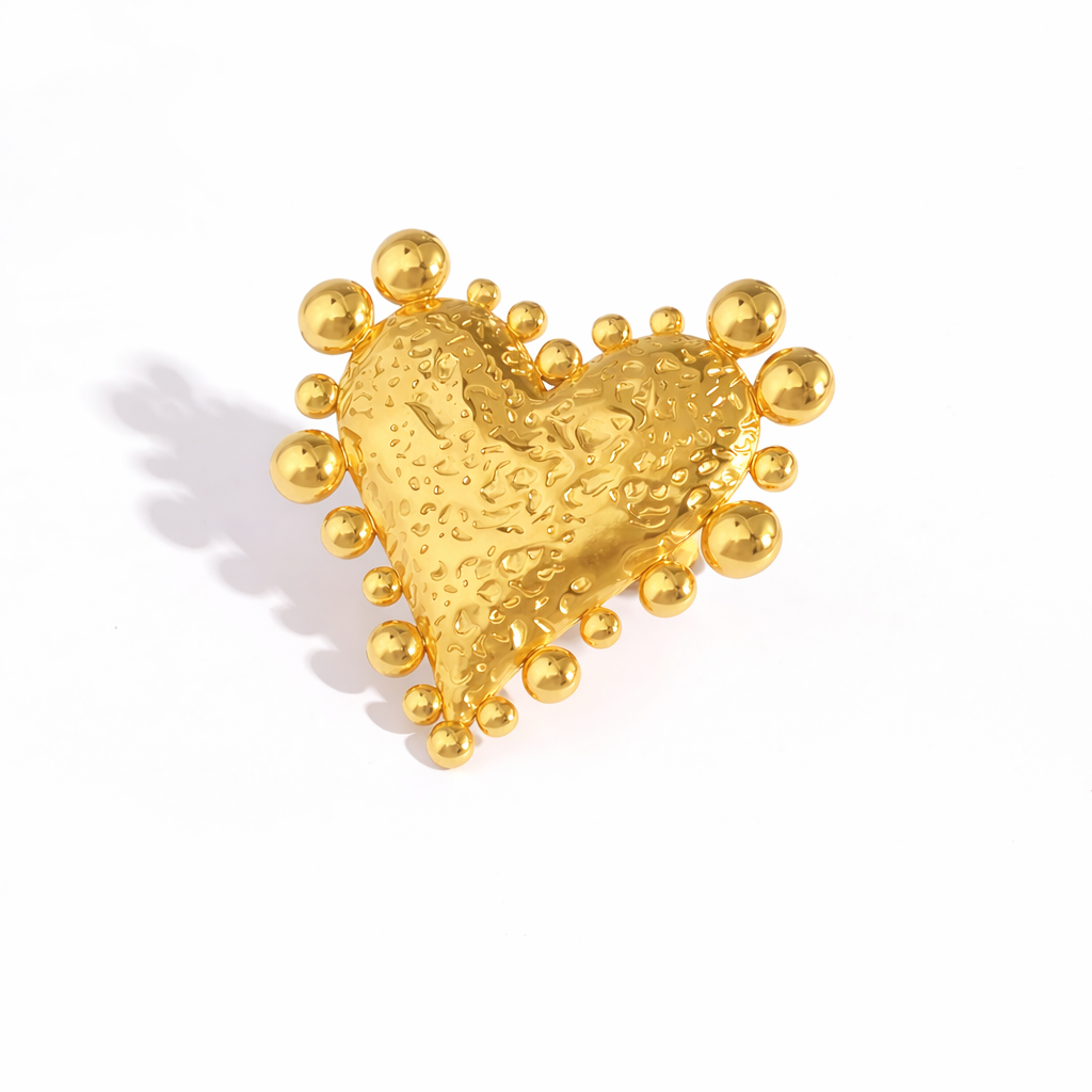 Adjustable Heart Shape Ring Gold