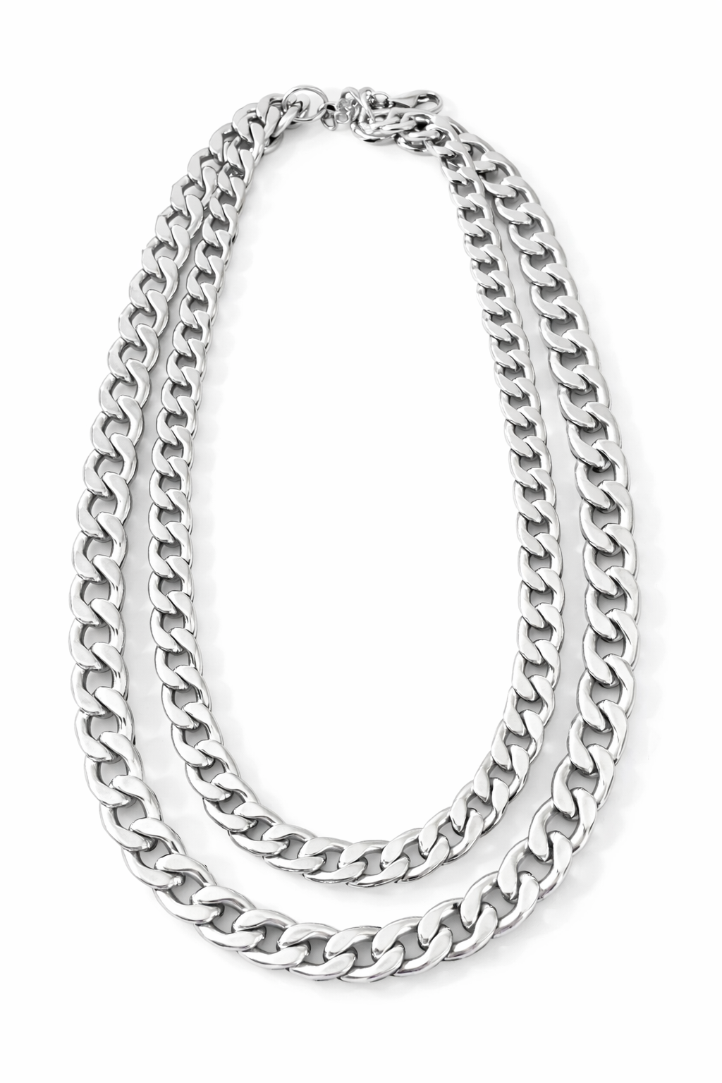 Two Layer Maximalist Chunky Necklace Gold / Silver