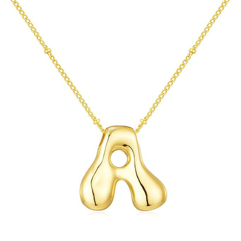 Bubble Letter (A) Necklace Gold / Silver