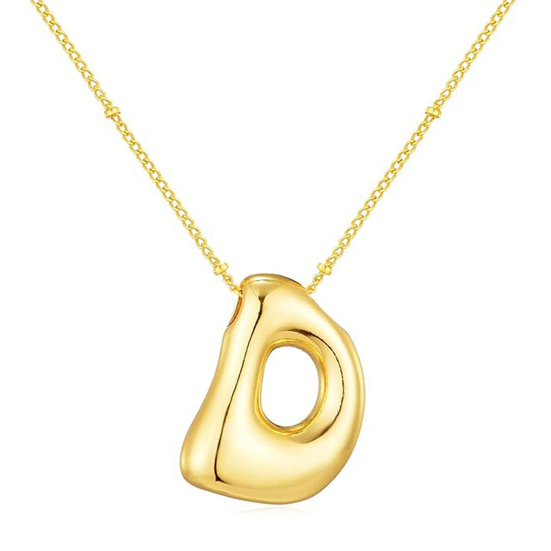 Bubble Letter (D) Necklace Gold / Silver