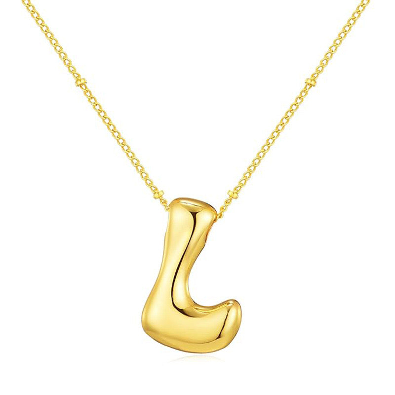 Bubble Letter (L) Necklace Gold / Silver
