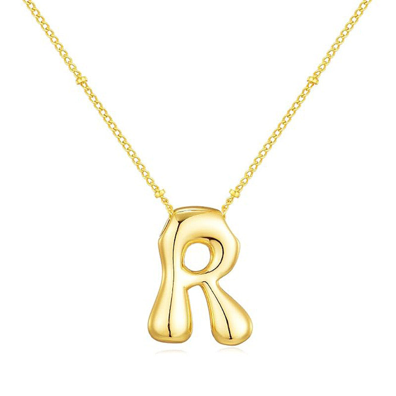 Bubble Letter (R) Necklace Gold / Silver