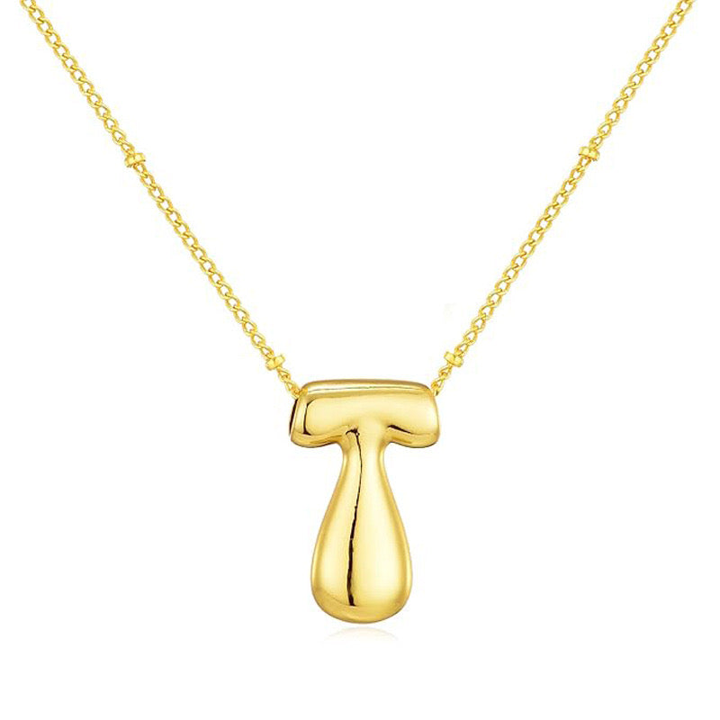 Bubble Letter (T) Necklace Gold / Silver