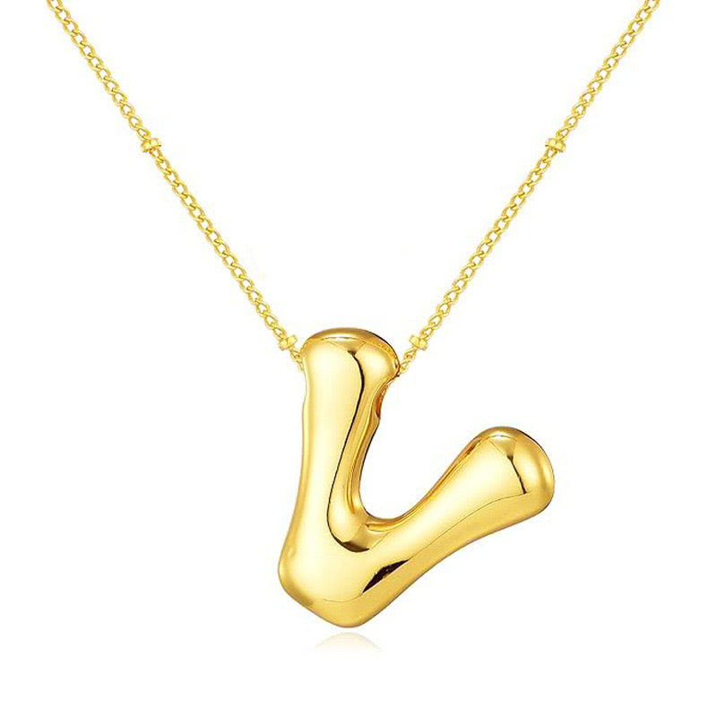 Bubble Letter (V) Necklace Gold / Silver