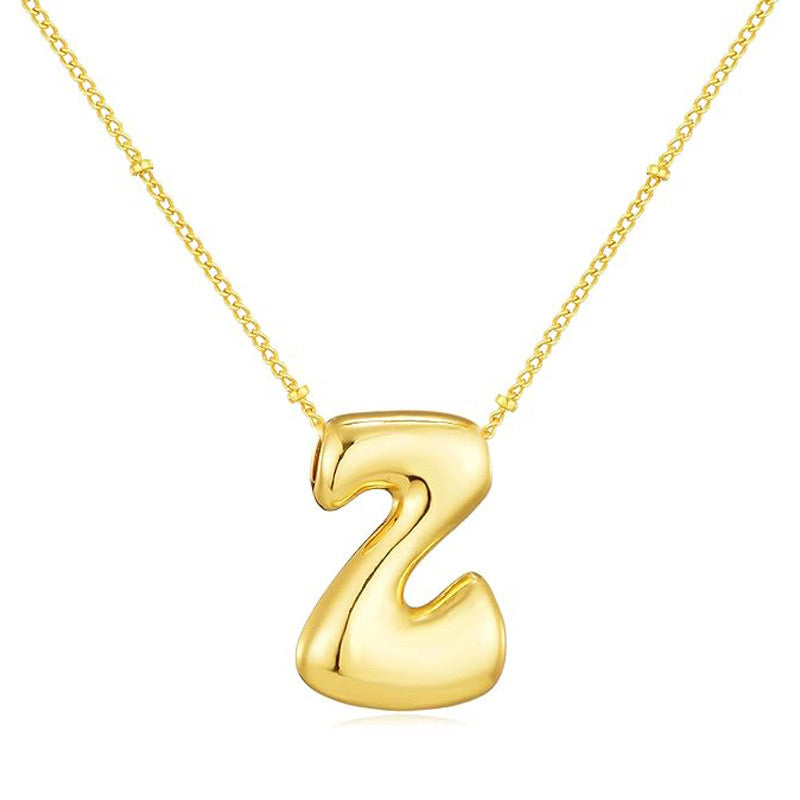 Bubble Letter (Z) Necklace Gold / Silver
