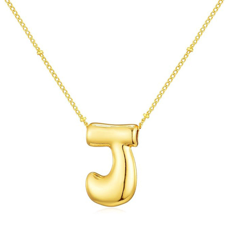 Bubble Letter (J) Necklace Gold / Silver