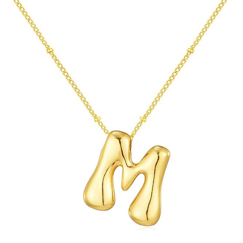 Bubble Letter (M) Necklace Gold / Silver