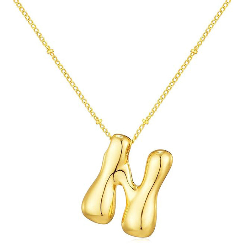 Bubble Letter (N) Necklace Gold / Silver