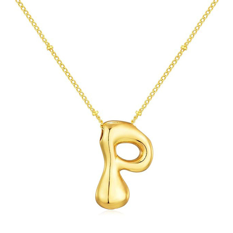 Bubble Letter (P) Necklace Gold / Silver