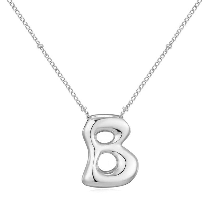Bubble Letter (B) Necklace Gold / Silver