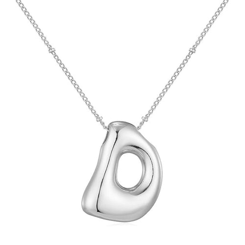 Bubble Letter (D) Necklace Gold / Silver