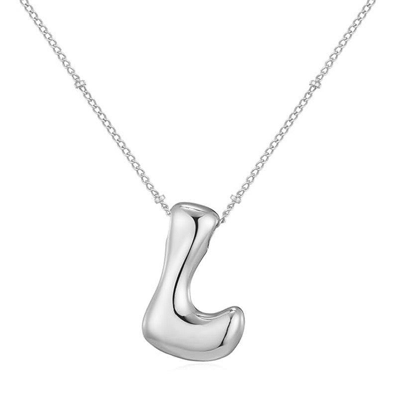 Bubble Letter (L) Necklace Gold / Silver