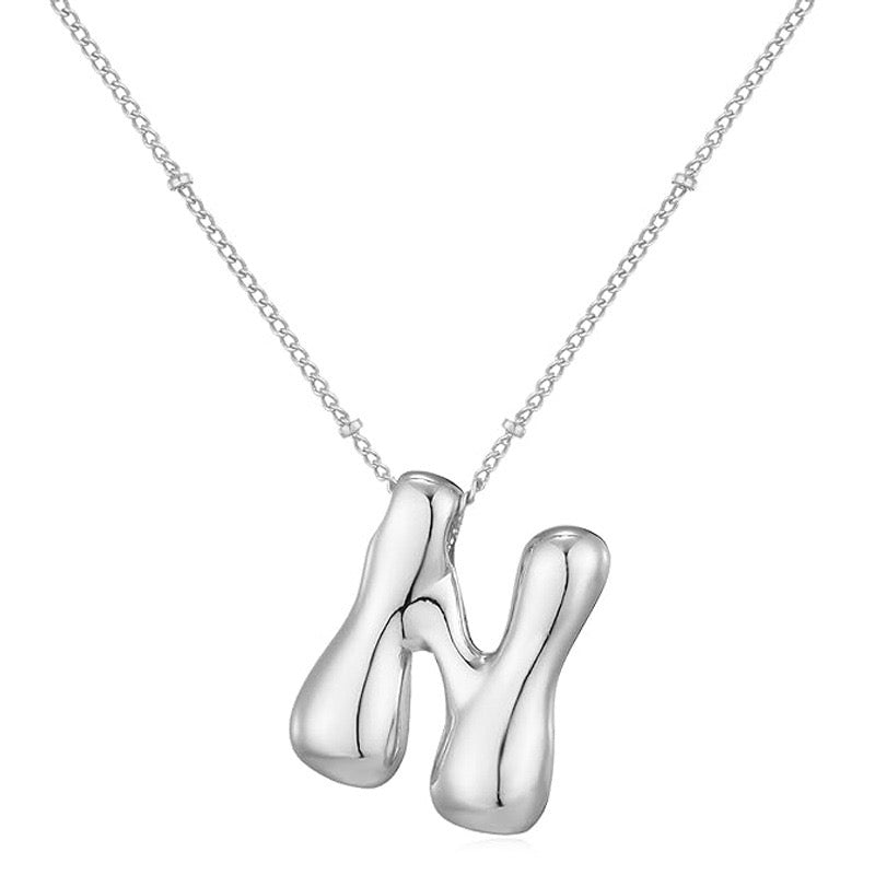 Bubble Letter (N) Necklace Gold / Silver