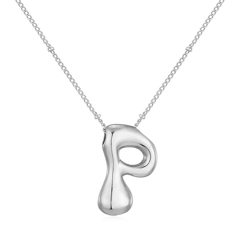 Bubble Letter (P) Necklace Gold / Silver