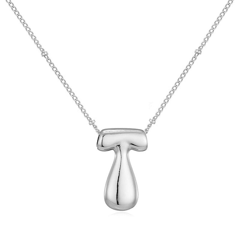 Bubble Letter (T) Necklace Gold / Silver