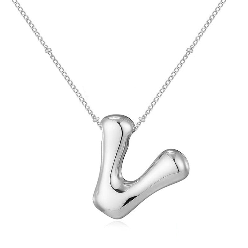 Bubble Letter (V) Necklace Gold / Silver