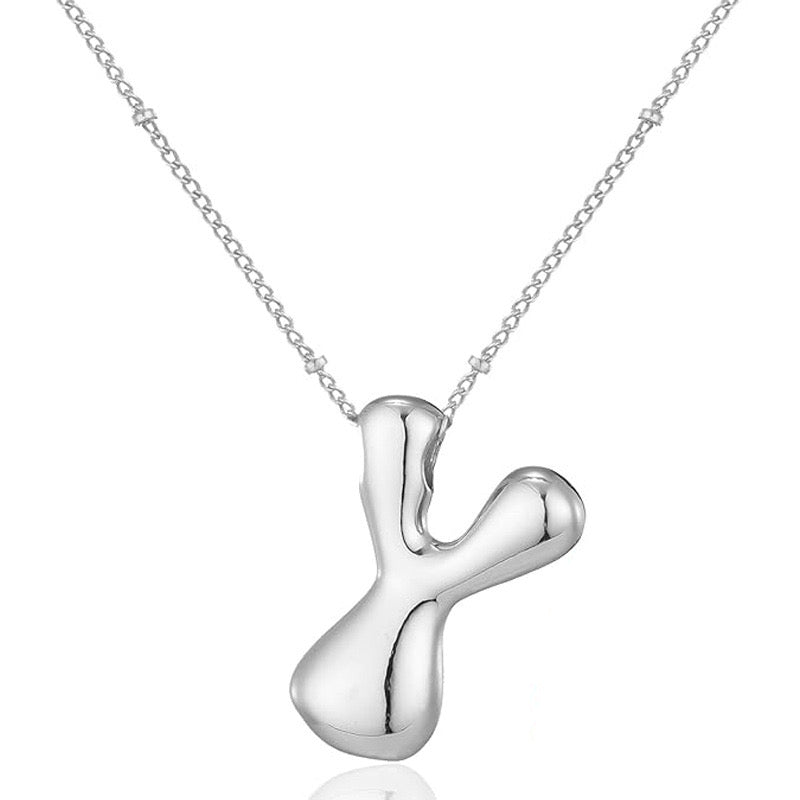 Bubble Letter (Y) Necklace Gold / Silver