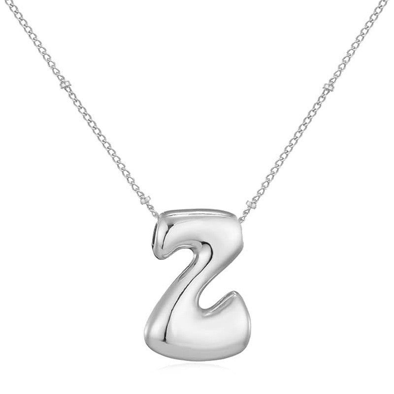 Bubble Letter (Z) Necklace Gold / Silver